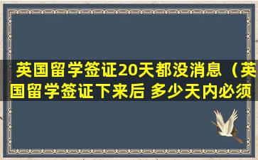英国留学签证20天都没消息（英国留学签证下来后 多少天内必须走）
